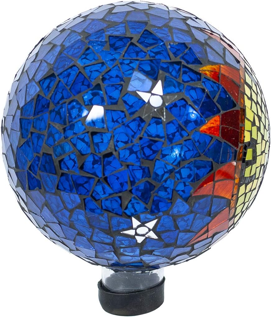 Echo Valley 8199 10-Inch Mosaic Glass Gazing Globe, Sun-Moon, Outdoor Décor