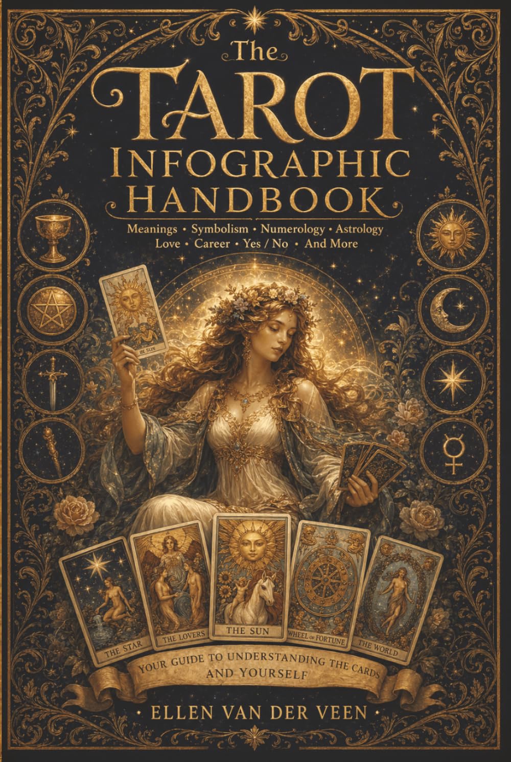 The Tarot Infographic Handbook: A visual guide to 78 tarot cards, meanings, symbolism, numerology, and intuitive readings