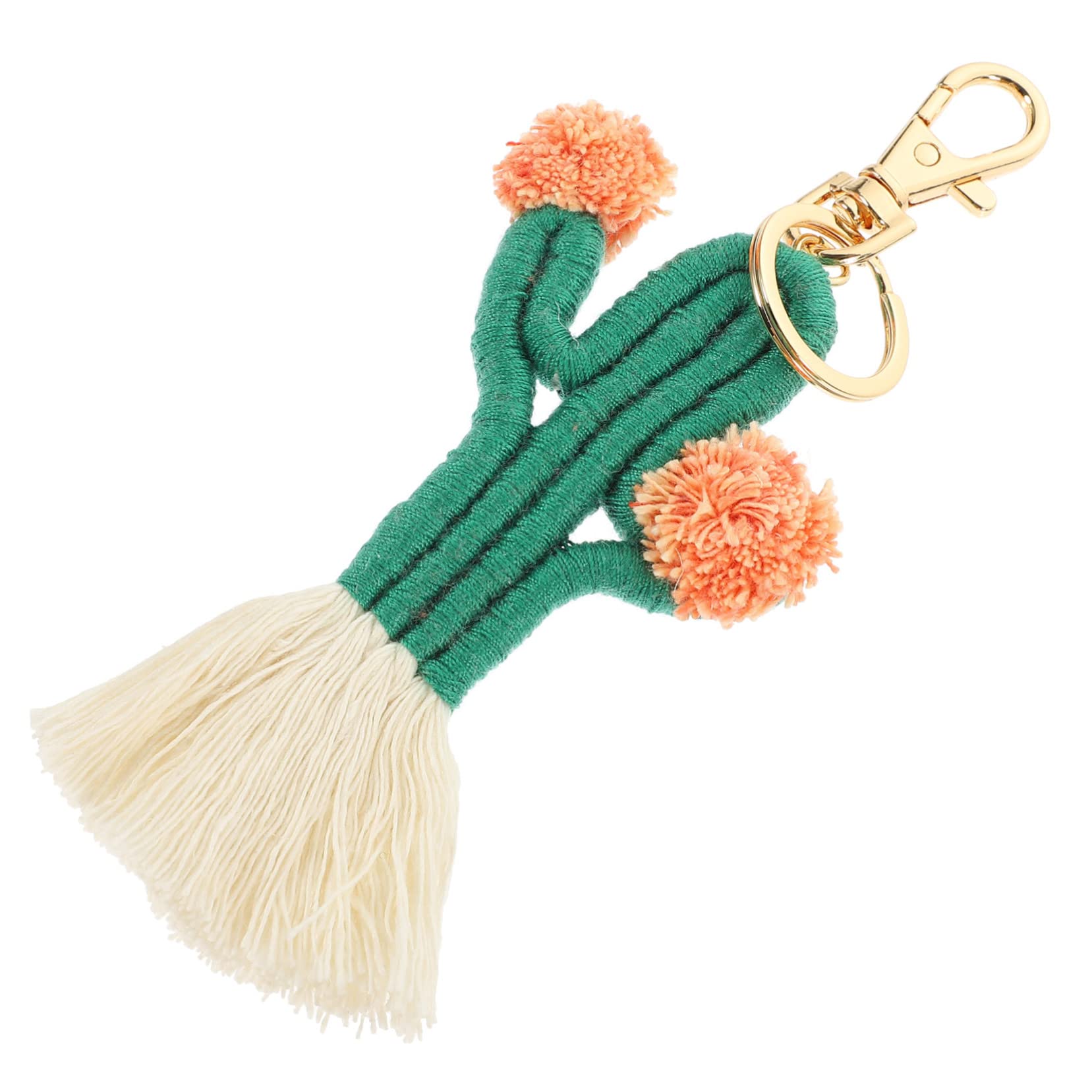 TOYANDONA 5piezas Llavero De Cactus Mano Borlas Adorno Colgante Bohemio Para Claves y Bolsos Accesorio Creativo De Decoración Para Mujeres
