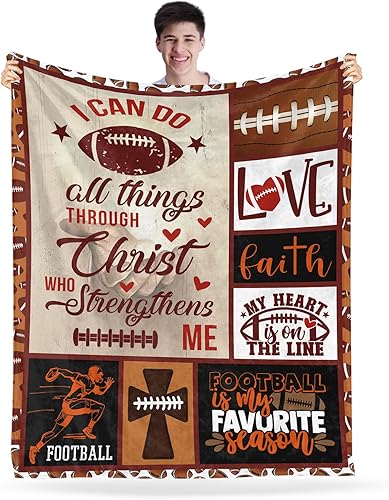 Manta de fútbol americano, regalos para niños y hombres, manta deportiva de franela de forro polar, regalos para amantes del fútbol, diseño de