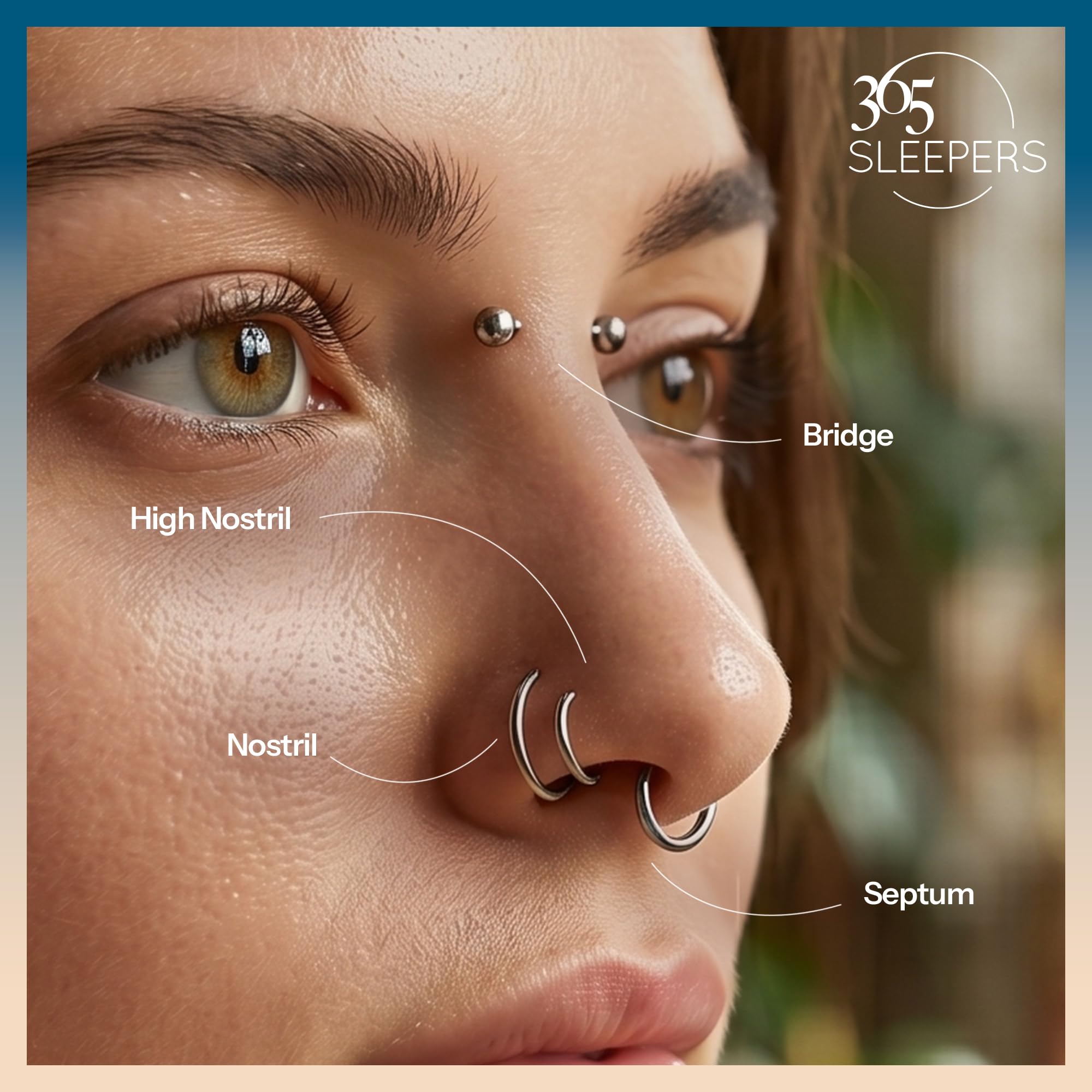 365 SLEEPERS 2 sztuki tytanu 18G unisex zawiasowy Segment Hoop kolczyk w nosie przegroda Helix Tragus śpiące kolczyki 6mm - 13mm