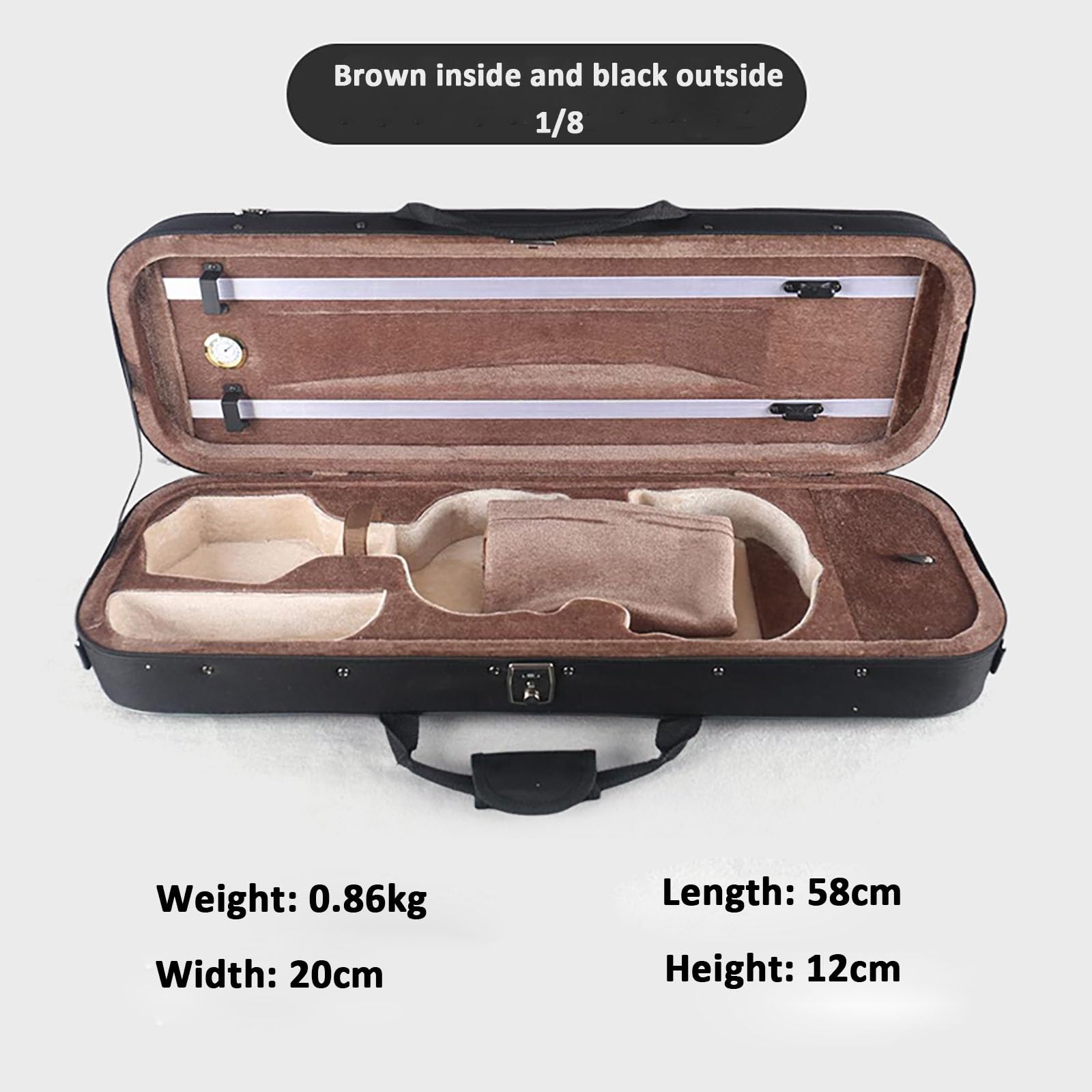 Custodia for violino, zaino retrò leggero e resistente alla compressione con lucchetto - Tela, for violini da 1/8 a 4/4, diverse misure disponibili(1/8)