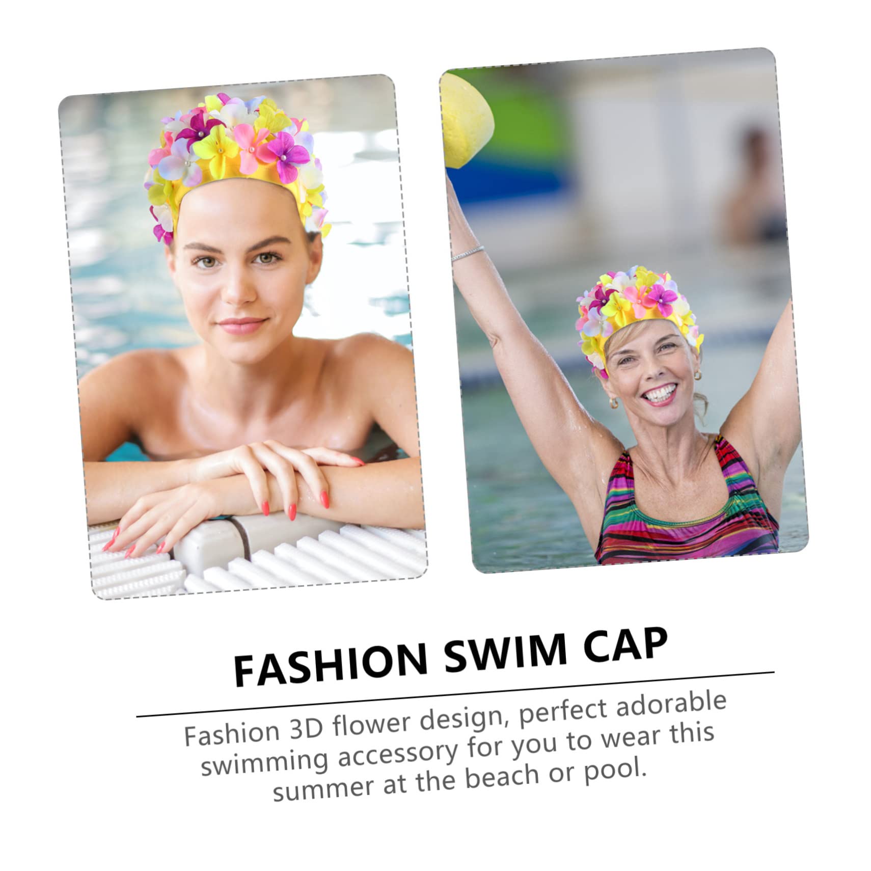 BESPORTBLE 6pièces Bonnet De Bain Floral Respirant Et Élégant Chapeau De Natation Cheveux Et Design Pratique