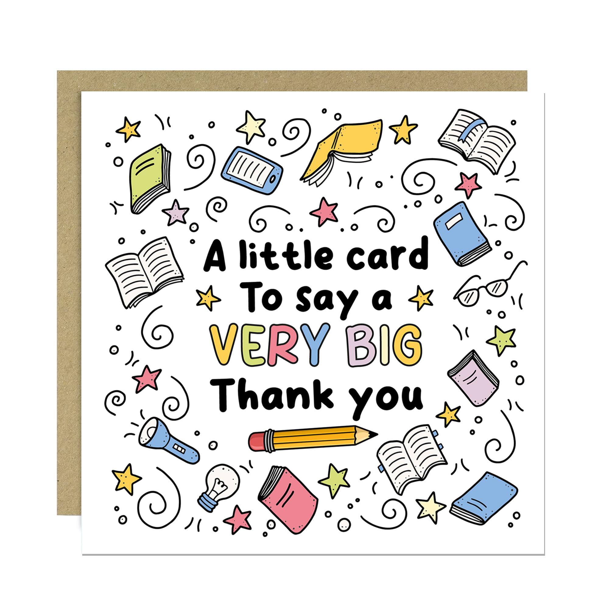 RED OCEAN Thank You Card For Teacher, Card For Him Her, Appreciation, A BIG Thank You Teacher Women Men, Leaving School Nursery, Cute With Envelope
