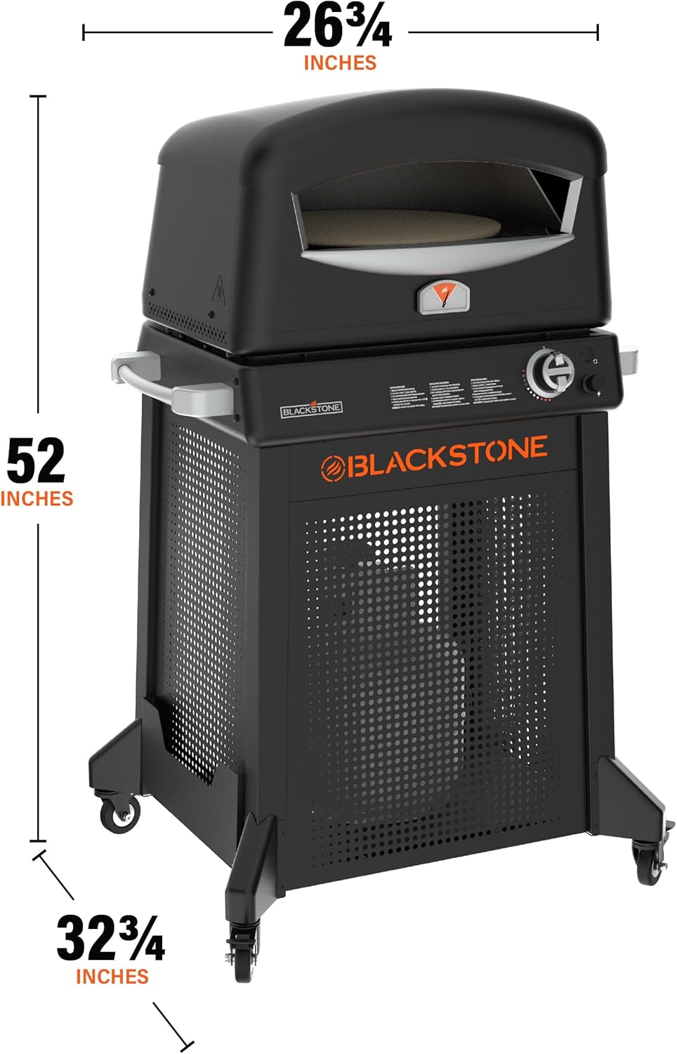 Black Outdoor Gas Pizza Oven with Stand
