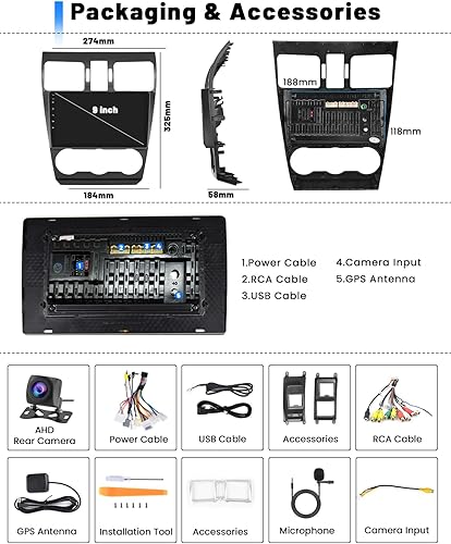 Miniatura 6 de 2+64G Radio de coche Android 15 para Subaru Forester WRX STI Impreza 2015-2018 CarPlay Android Auto Car Stereo 9 pulgadas HD pantalla táctil con