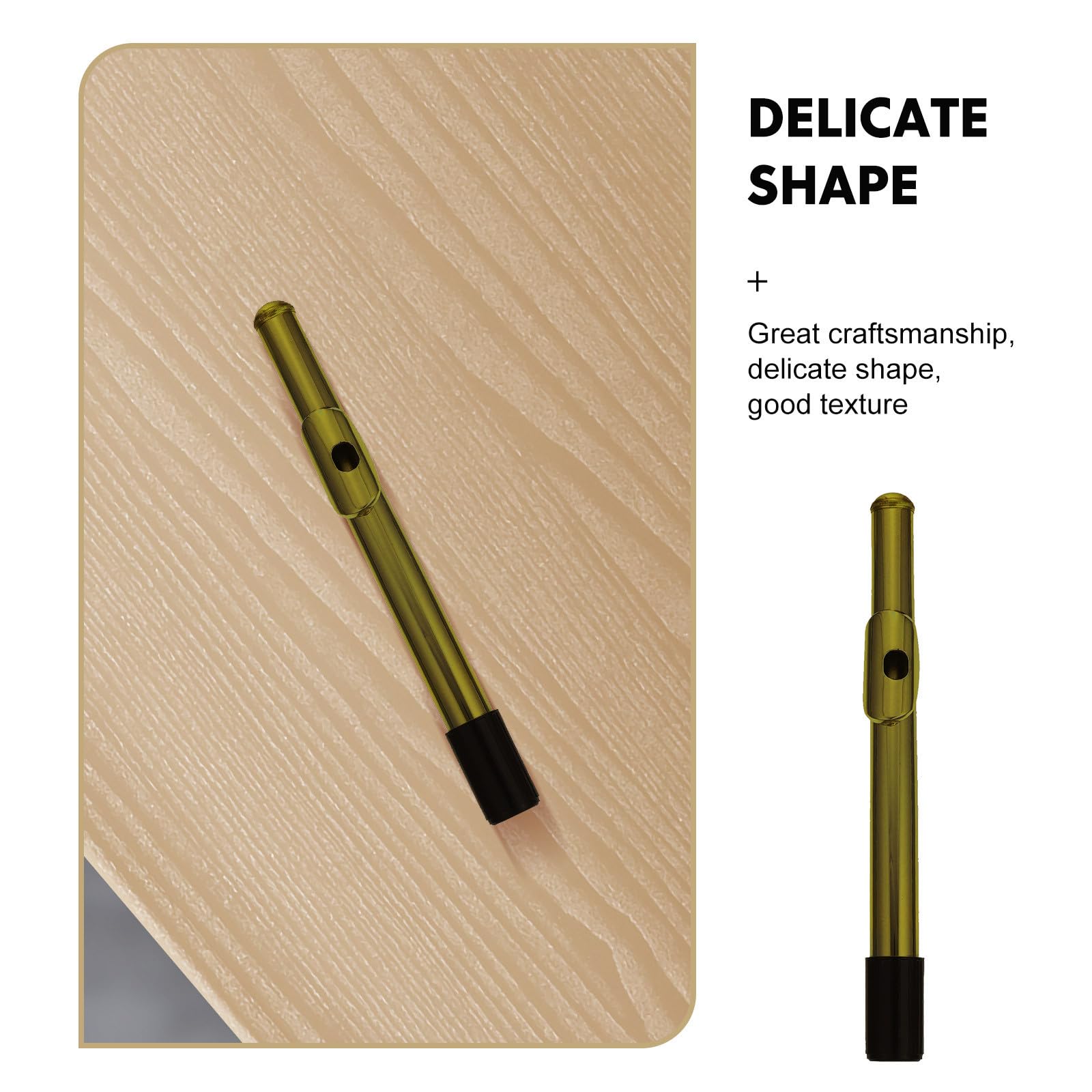 MAGICLULU Cabeza de Flauta de Metal Dorado de 16 Orificios Superficie Lisa Rebabas, Accesorio Práctico para Flautistas Profesionales E Intermedios