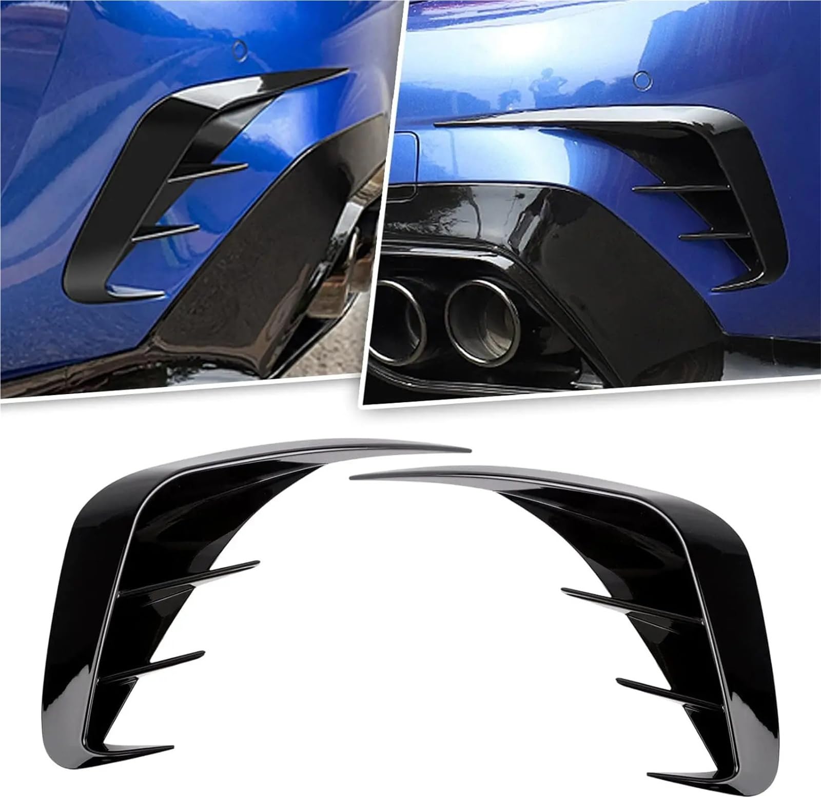 Spoiler tylnego zderzaka samochodu kompatybilny z BMW serii 3 G20 M-Sport 320e 330e 318i 320i 325i 330i 340i 2019-2022 Osłona otworu wentylacyjnego(Carbon look)