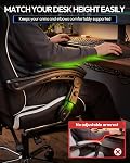 Ergonomic Gaming Chair with Footrest, Heavy Duty 330lbs Office Chair, Massage Lumbar Support, Adjustable Height & Headrest Pillow, Comfortable for Back Pain Relief, Streaming, Long Gaming, White