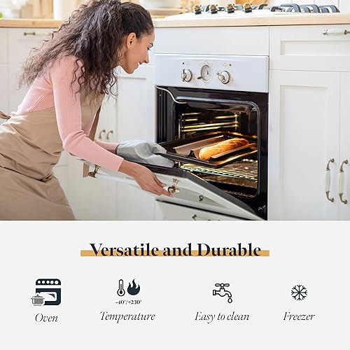 Miniatura 6 de Bandeja antiadherente para hornear baguette  Bandeja de pan francés para 2 baguettes perfectamente horneadas  Bandeja perforada para hornear