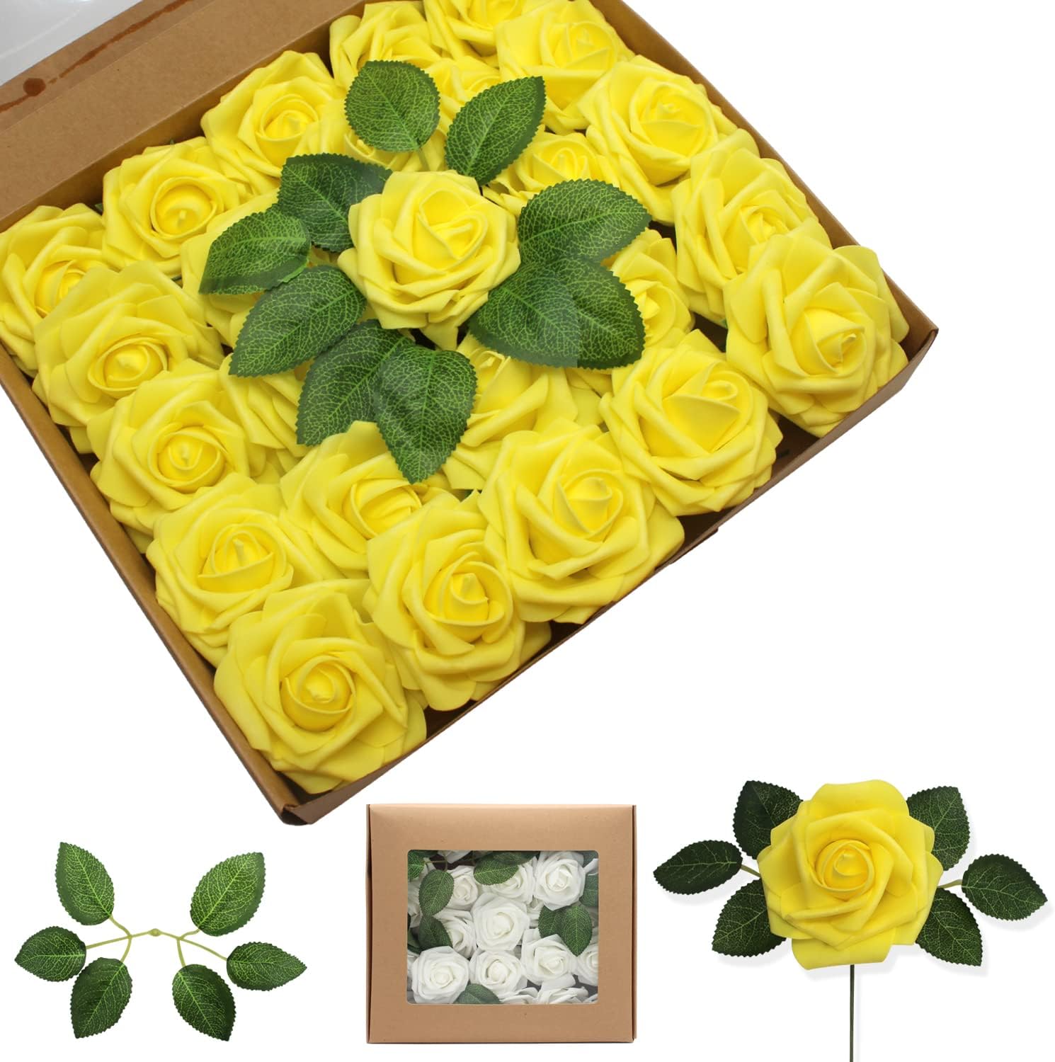 SHLOYIRE Artificial Roses Flowers, Real Looking Fake Foam Roses for Decorations, DIY