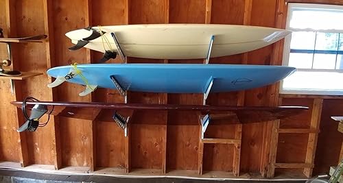 Miniatura 7 de Estantería de almacenamiento para tabla de surf StoreYourBoard, metálica, 4 montajes para pared ajustables