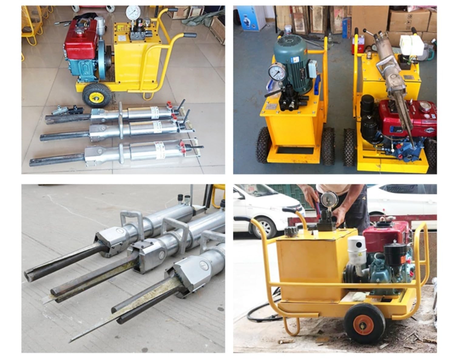 Hydrauliczny rozdzielacz do skał tłokowych, wytrzymały do betonu kamiennego w kopalniach i budownictwie, regulowany, do łupania kamieni, zasilany hydraulicznie, do projektów budowlanych, efektywna