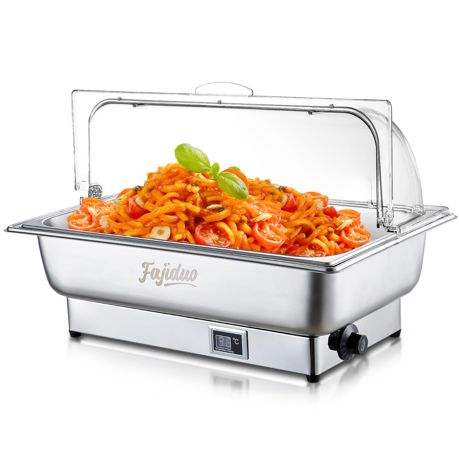 Photo 1 of Electric Chafing Dish, 2X4.5QT Buffet Servers and Warmers, Stainless Steel Chaffing Dishes with Temperature Control Display, Commercial Food Warmers for for Parties, Catering, Buffets