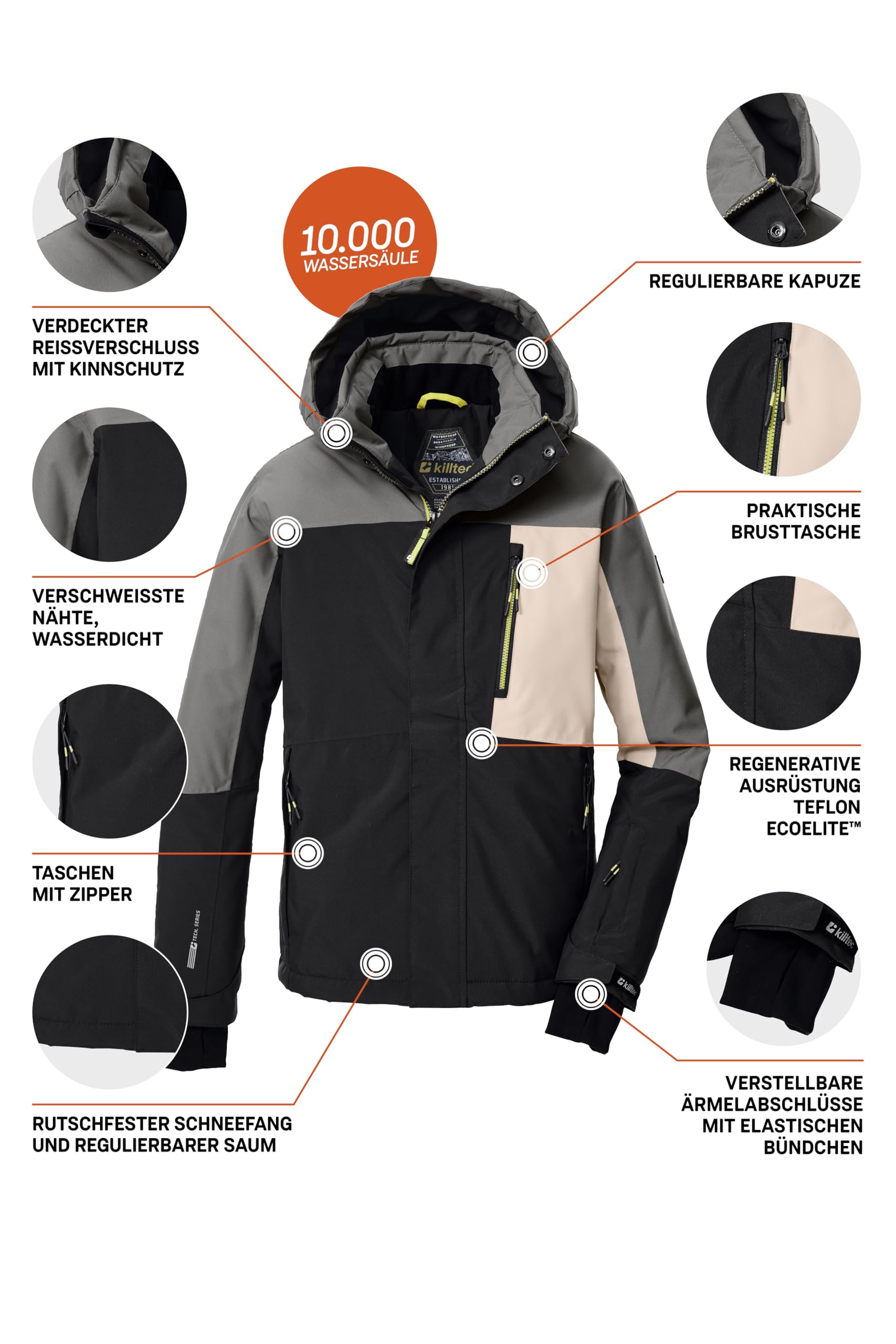 Killtec Ksw 200 Bys Chaqueta de esquí funcional con capucha protección nieve Niños