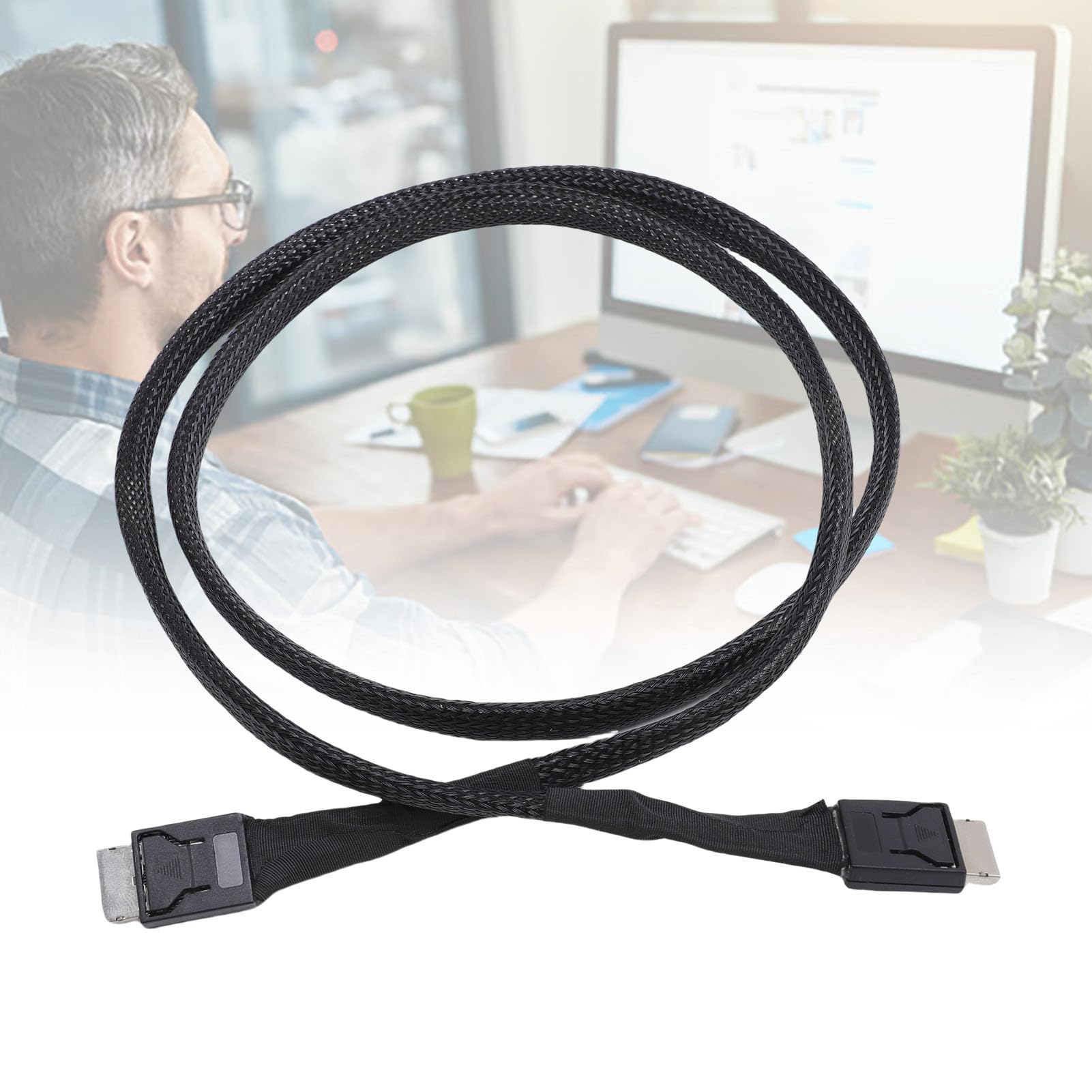 Bewinner SFF-8611 4I do SFF-8611 4I Active Kabel, PCIE Gen4 X4 64Gbps 39,3 Cala dla Oculink EGPU, OnexGPU, z nylonową kurtką, Nylonowym Materiałem