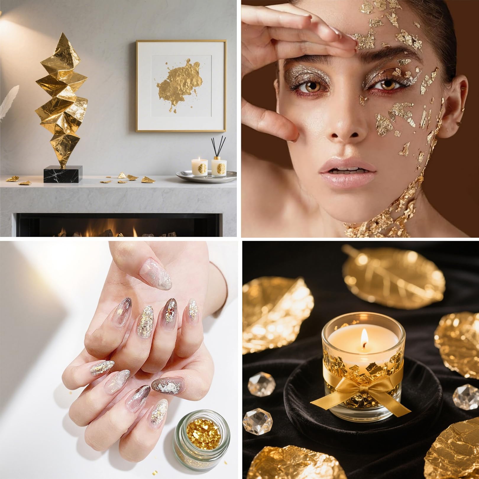 200 hojas de pan de oro para manualidades (8,5 x 8 cm), lámina dorada para manualidades, papel dorado para manualidades, leche, hoja de metal, papel dorado dorado, pintura acrílica