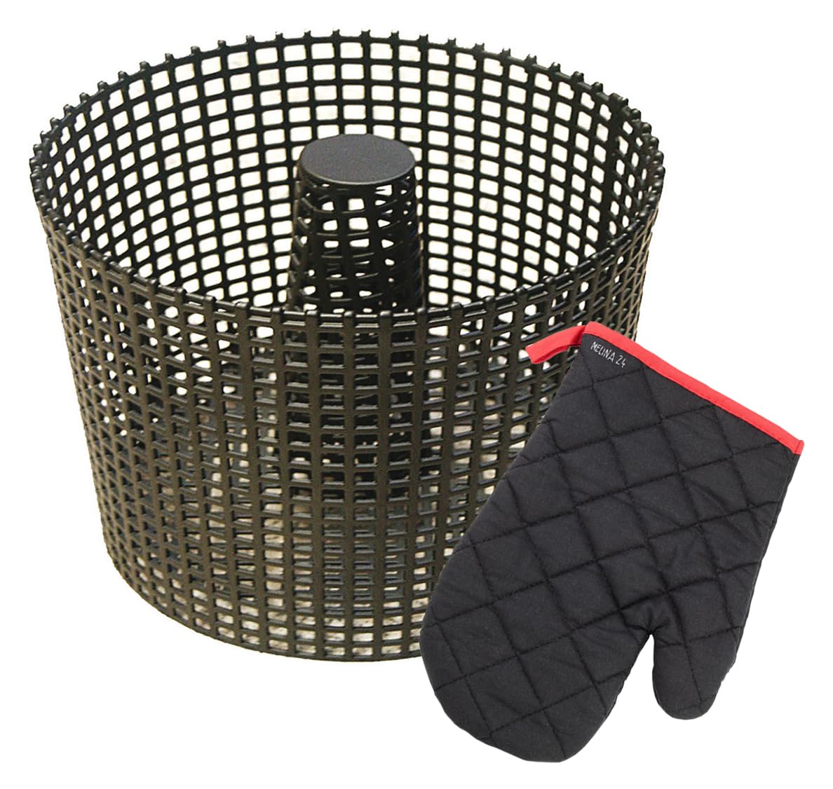 Pelletkorb 24 cm rund Schwarz & Handschuh melina24