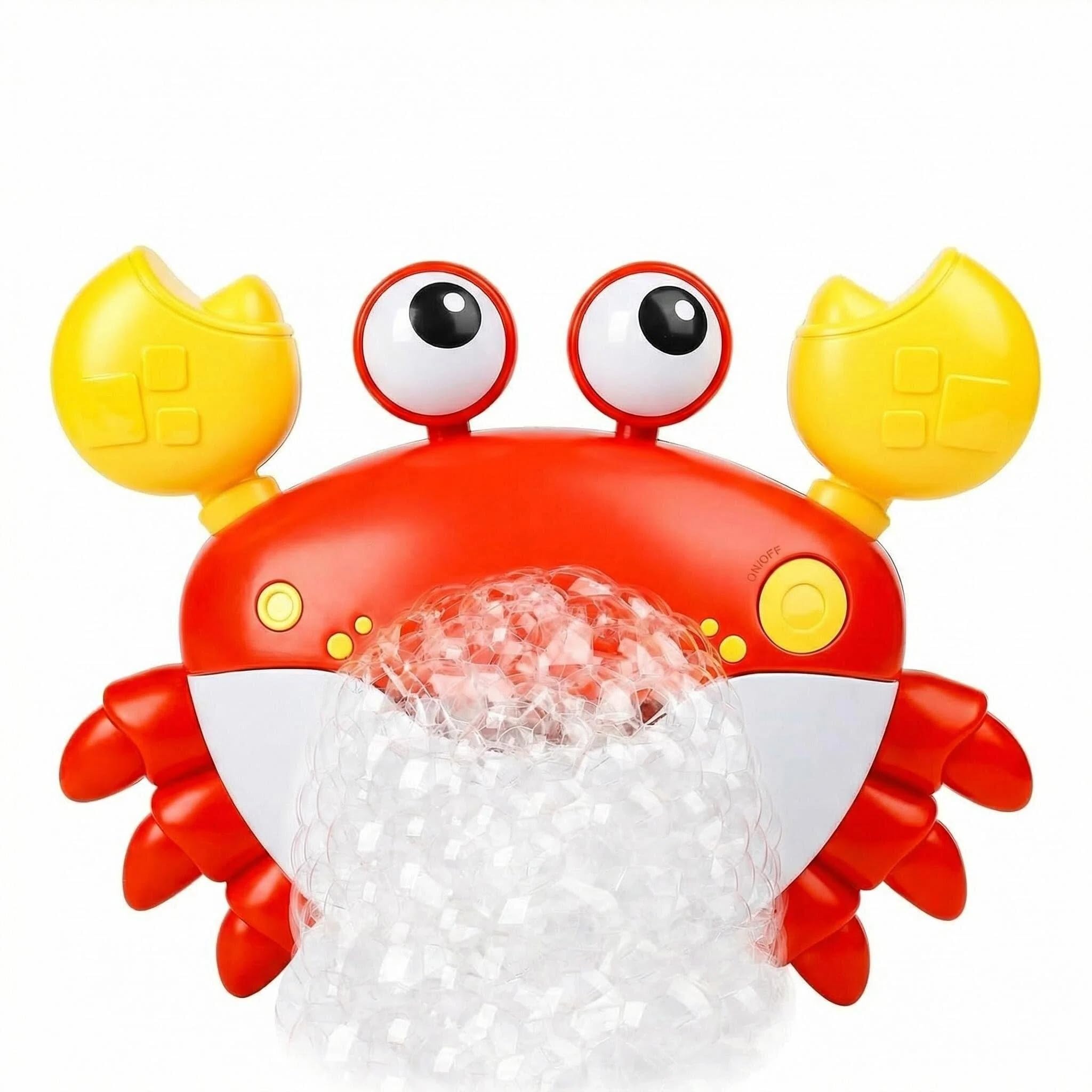 Satiskid Crab Bath Toys, USB Rechargeable Automatic Musical Bubble, Crab Bubble Maker, Baby Bath Toys Water Game for Above 3 Year Old Kids Boys Girls (Red)