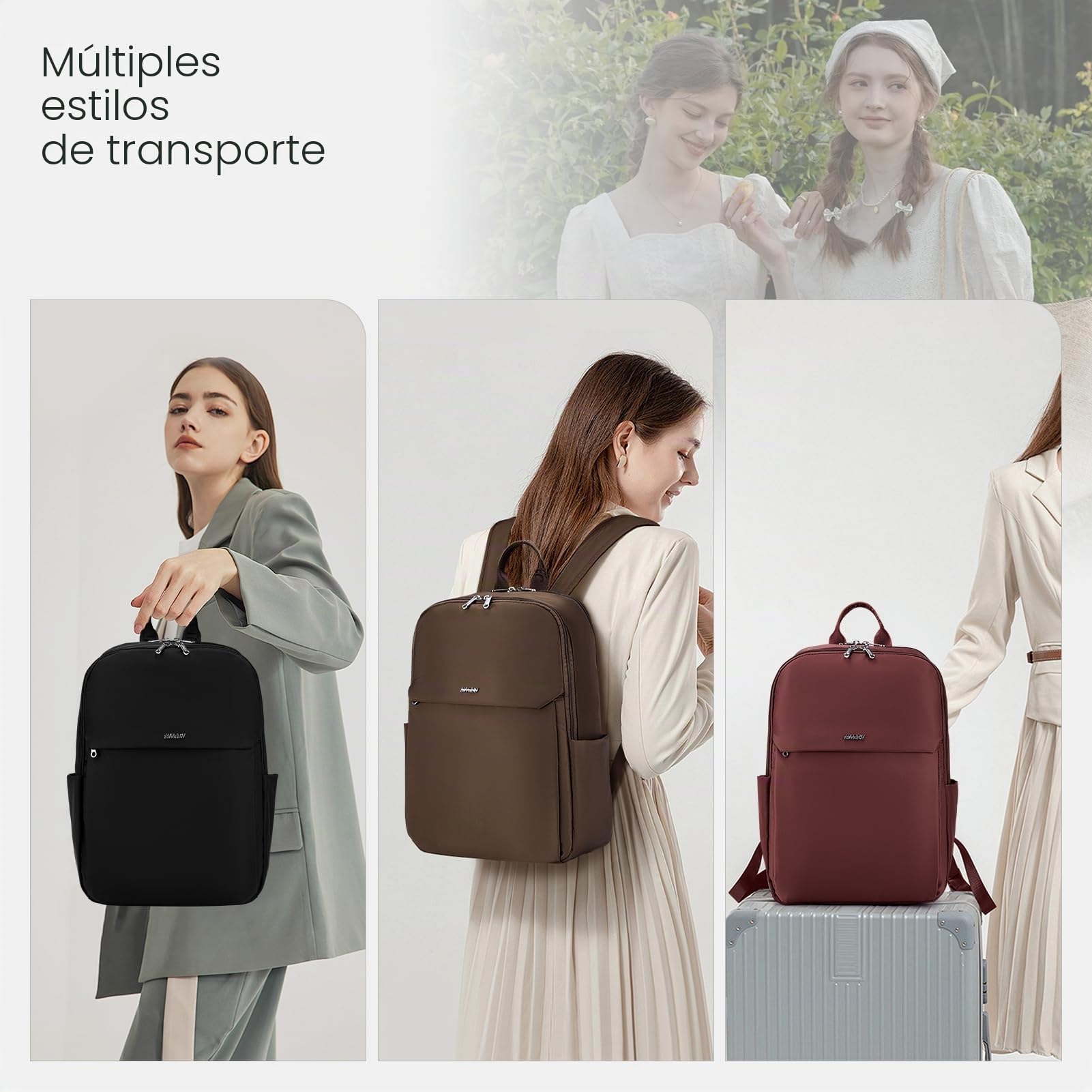 SPAHER 20L Mochila Viaje Cabina Avion 40x30x15 Iberia British Airways Travel Backpack Mochila Portatil 14 Pulgadas Impermeable Equipaje de Mano Pequeña Mochilas Escolares Universidad Casual Marrón