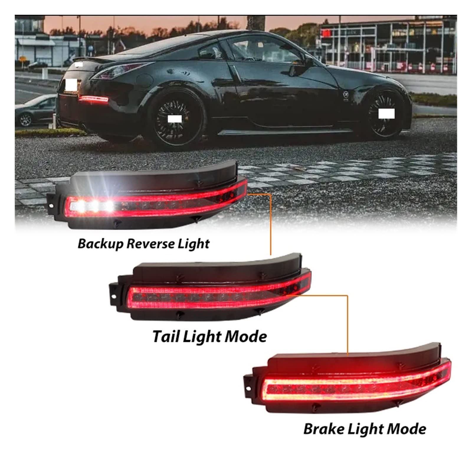 2 Stuks 4-in-1 Dynamische LED Knipperlichten Voor Nissan 350Z Z33 (2003-2009) – Achteruitrijlicht En Remlicht In één