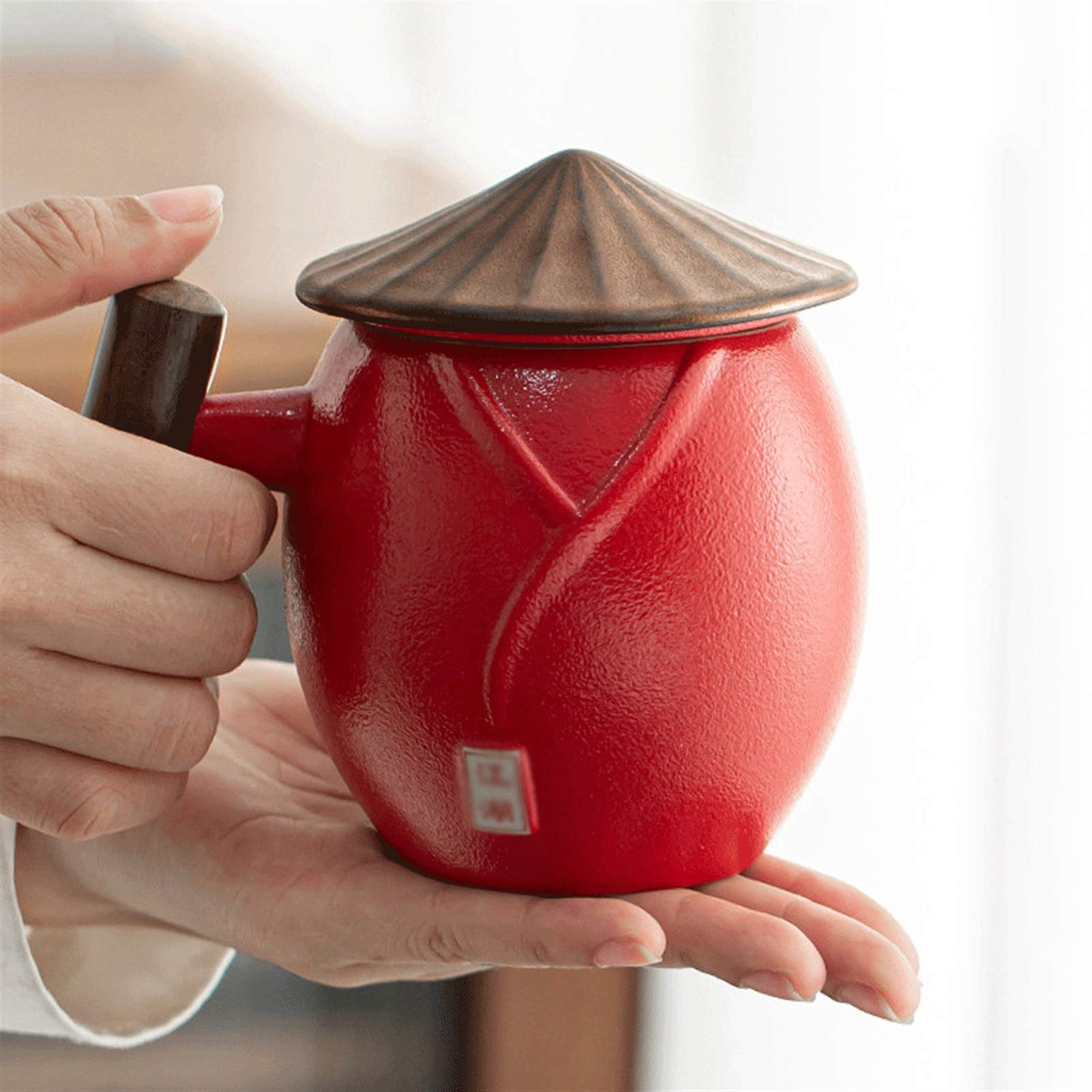 Kubek do kawy z filtrem ceramicznym z uchwytem i pokrywką | Wielokolorowy średni pojemnik 400 ml do użytku domowego, biurowego: herbata, kawa, woda pitna(Blanc)