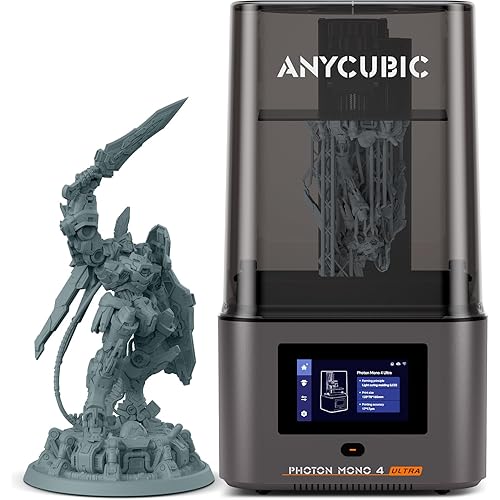 ANYCUBIC 10K Resin 3D Printer, Photon Mono 4 Ultra 7’’ LCD Mono Screen with COB Light Source, Max Printing Speed Up to 120mm/h, HD Touchscreen with 8 Languages, 6.04'' x 3.42'' x 6.49'' Printing Size