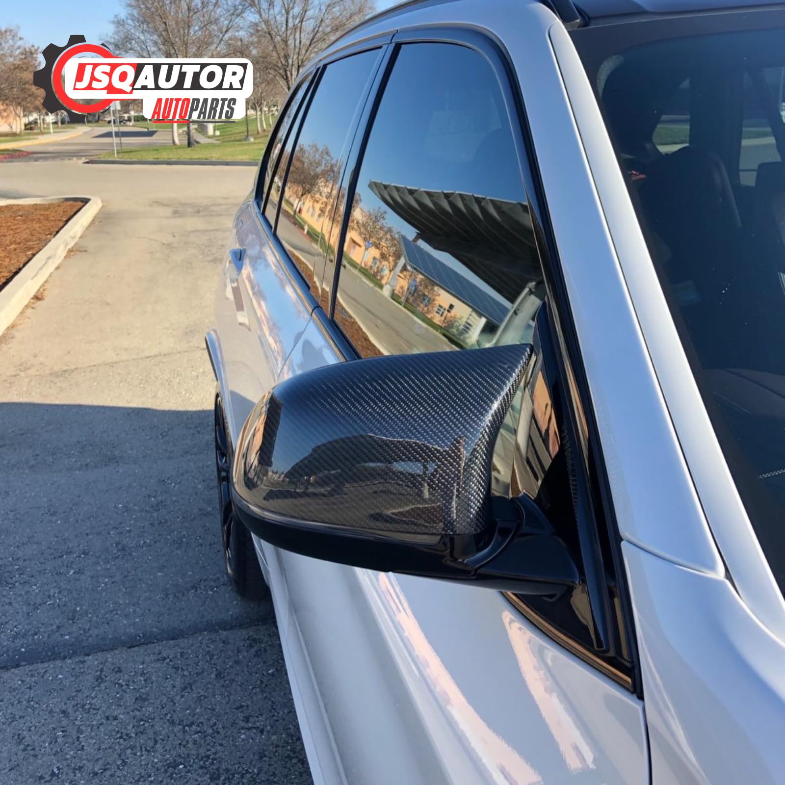 Sport Spiegelkappen Passt auf 2011-2019 BMW X5 F15 X3 F25(LCI) X6 F16 X4 F26 Tuning Auto Zubehör Aussen Accessoires - Optik Kohlefilm Schwarz, M Look