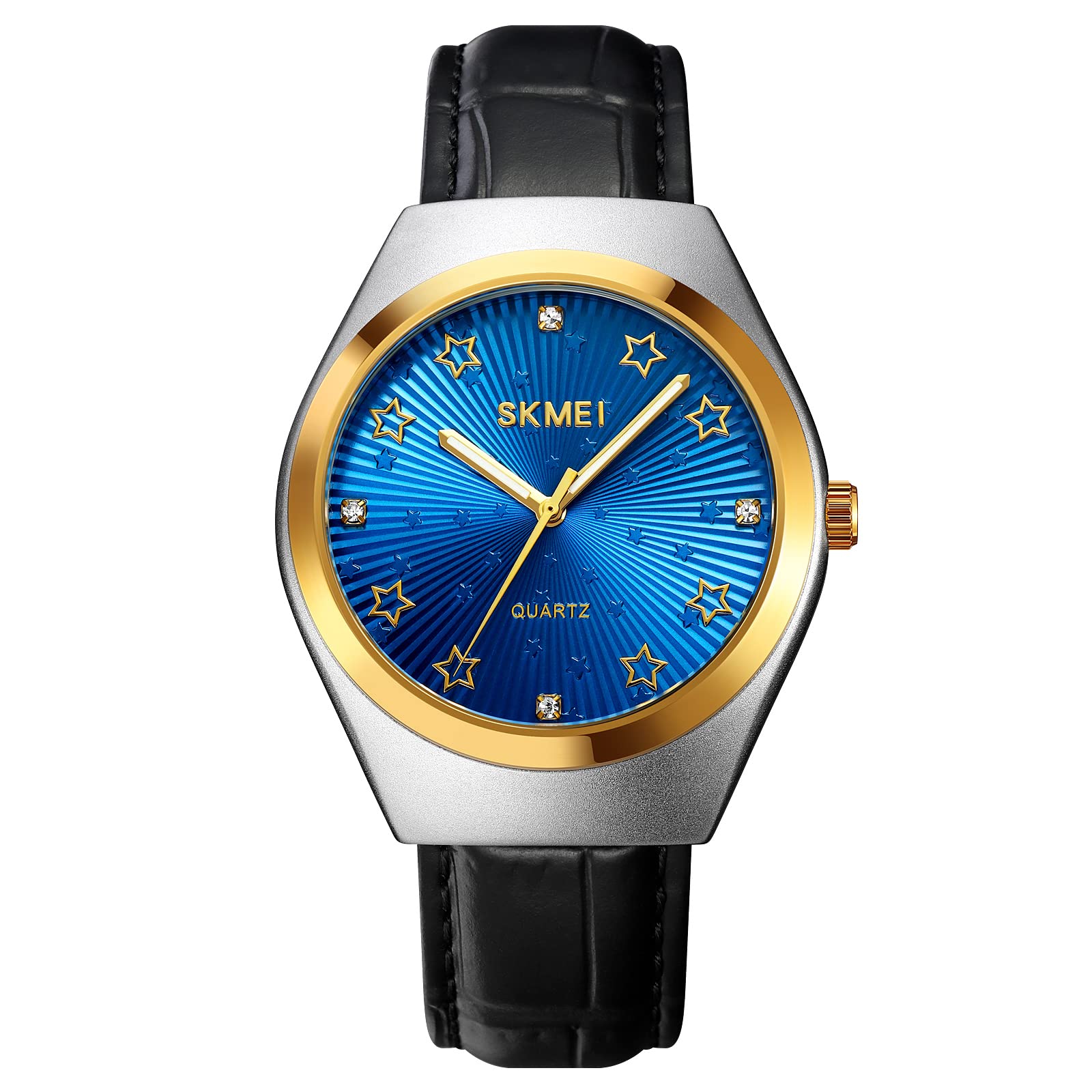 SKMEI Men’s Watch Leather Strap Easy to Read Large Face Casual Fashion Waterproof Analog Quartz Luxury Father Gift Black Blue Wrist Watch-2058 (B0C38X1492) Amazon Price History, Amazon Price Tracker