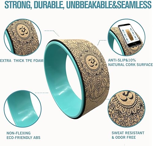 Miniatura 8 de Aozora Yoga Wheel 13" with Most Detailed Book Step by Step Guide on How to Do 30+ Poses,! Perfect for Stretching and Improving Backbends