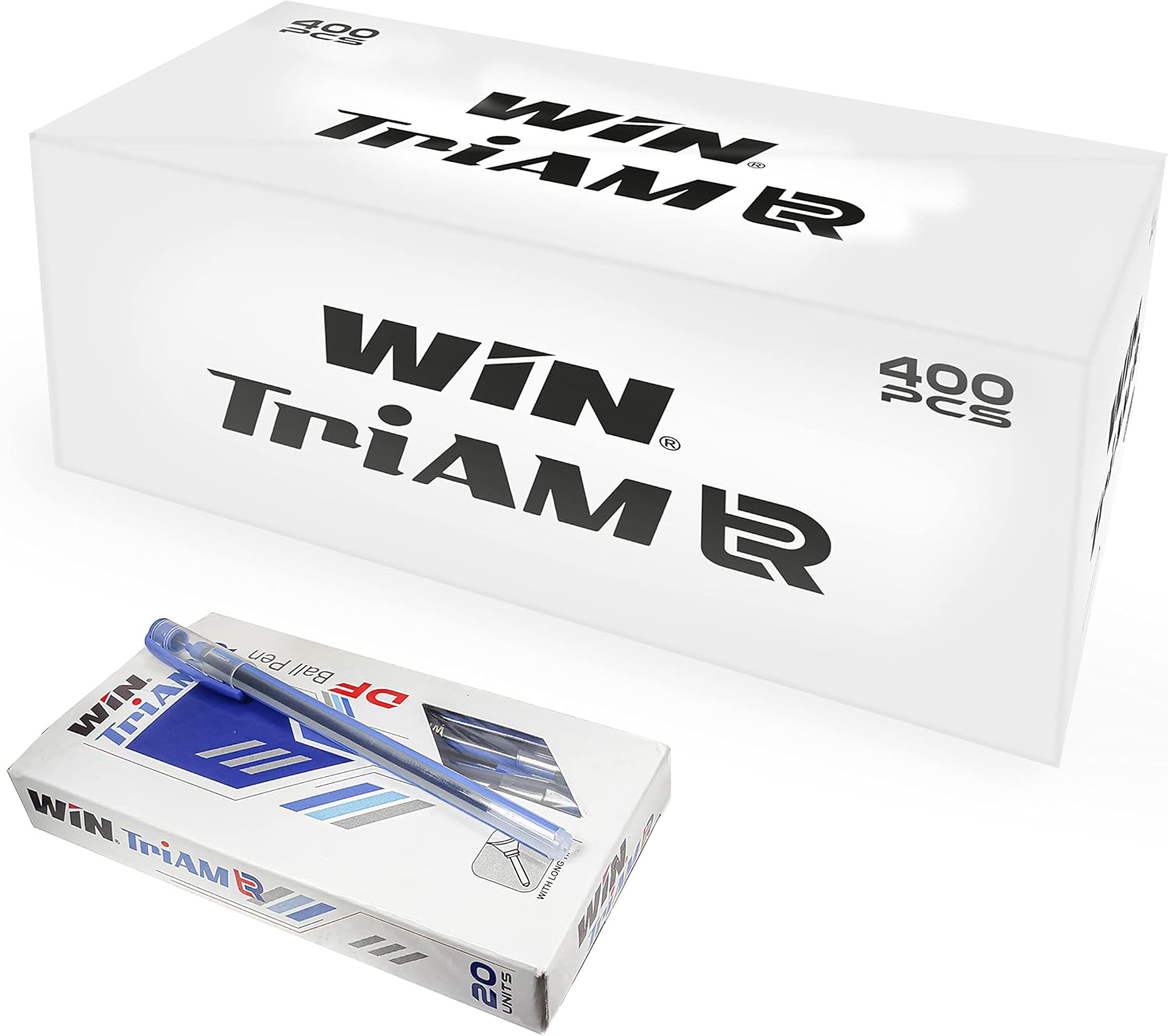WIN Triam TR Ball Pen | 400 Blue Pens | Lightweight Body Design | Use and Throw Pens | For One Time Use | Ideal for School Office & Business | Budget Friendly Stick Ball Point Pens