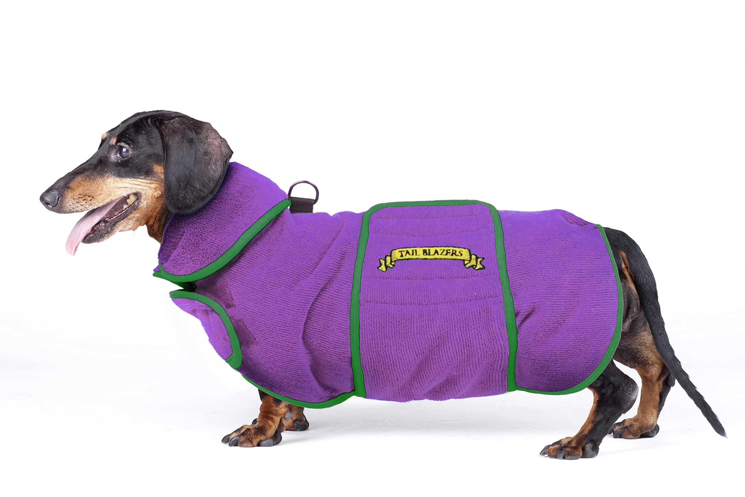 Super assorbente cane asciugatura cappottino doppio strato microfibra Dry Robe con sicurezza auto D Ring asciugamano accappatoio Pet Dryer mantiene i cani asciutti e caldi. Accessori