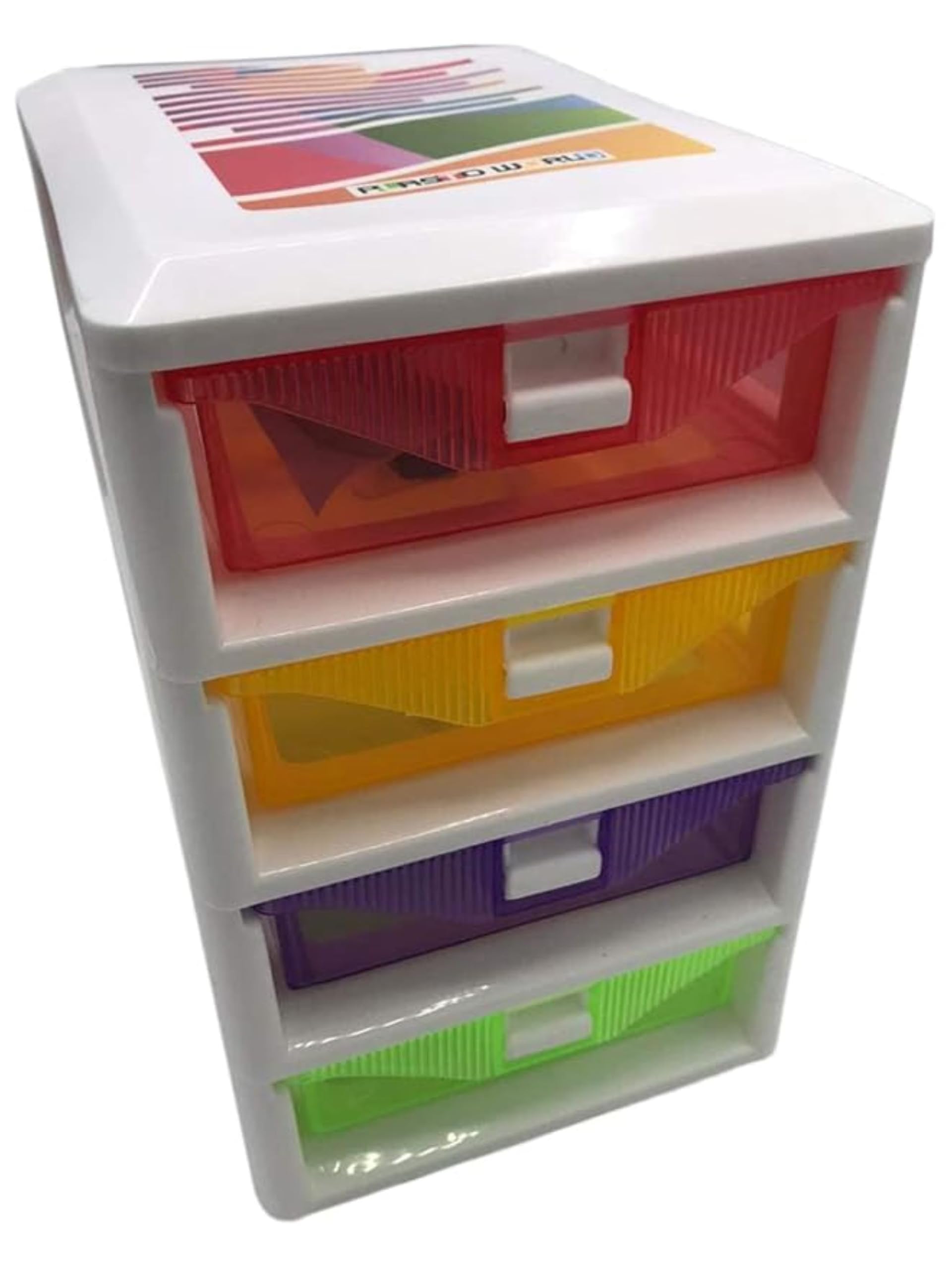 Stylish Lock it 4 Tier Small Storage Drawer Set of 1, for Parlor, Office, Makeup Kit, Doctors, School, Home, Cosmetic, Dressing Table, Brush Kits Organiser (Random Colours)-image-37