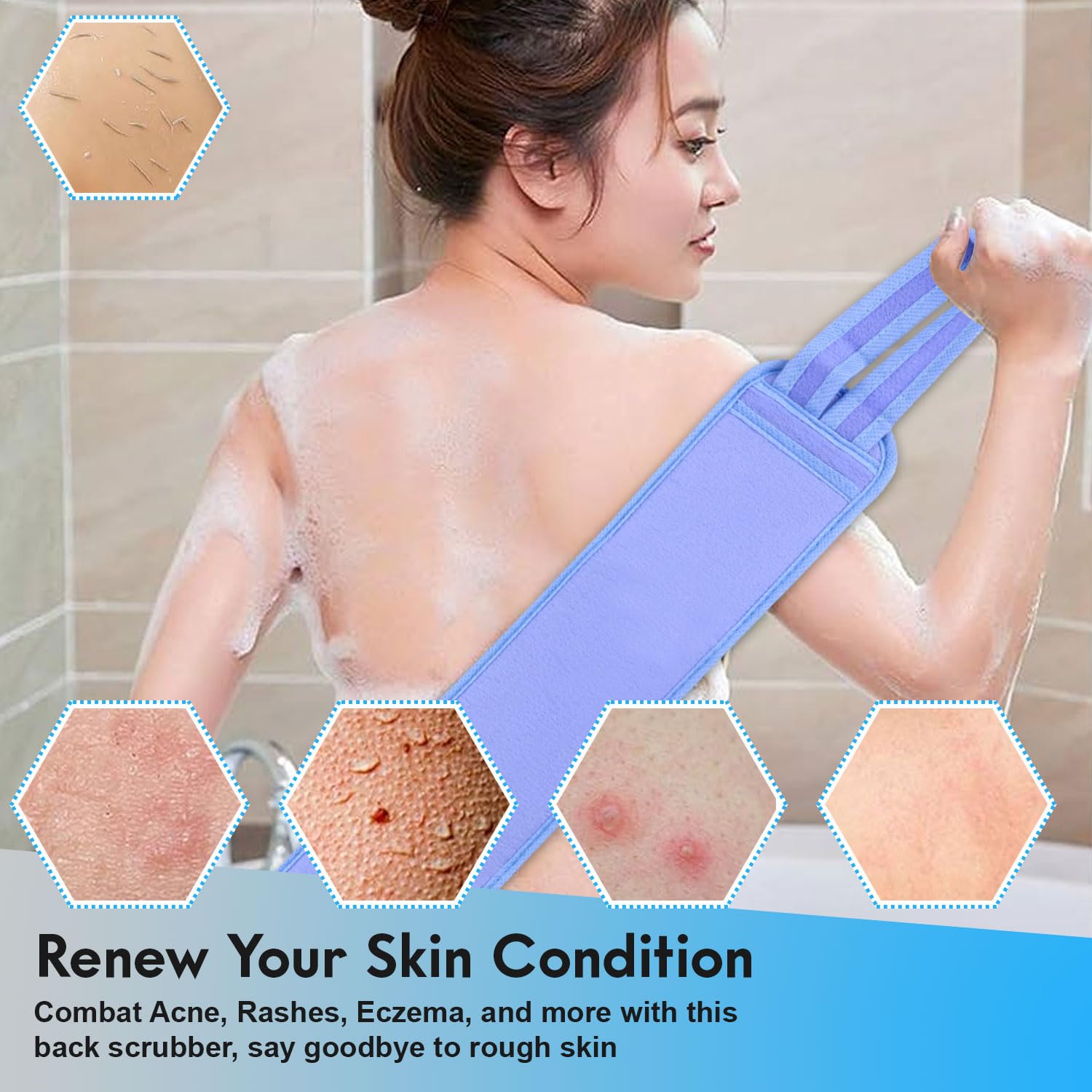 White Hawk 3pcs Exfoliating set including Exfoliating Glove, Exfoliating Towel and Loofah - Image 3