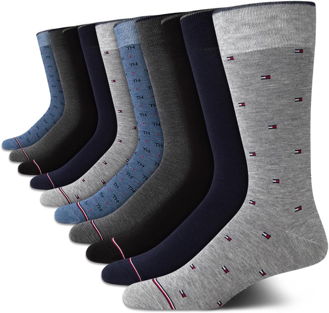 Tommy Hilfiger Men's Casual Soft Cotton Blend Crew Socks - 10 Pack