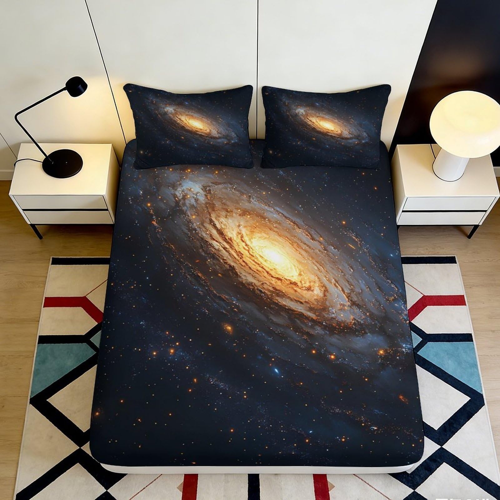 Galay decor 3D Printed Fitted Sheet, Microfiber soft touch, wrinkle resistant, home bedroom bedding, bed cover for guest room 200x200x25cm