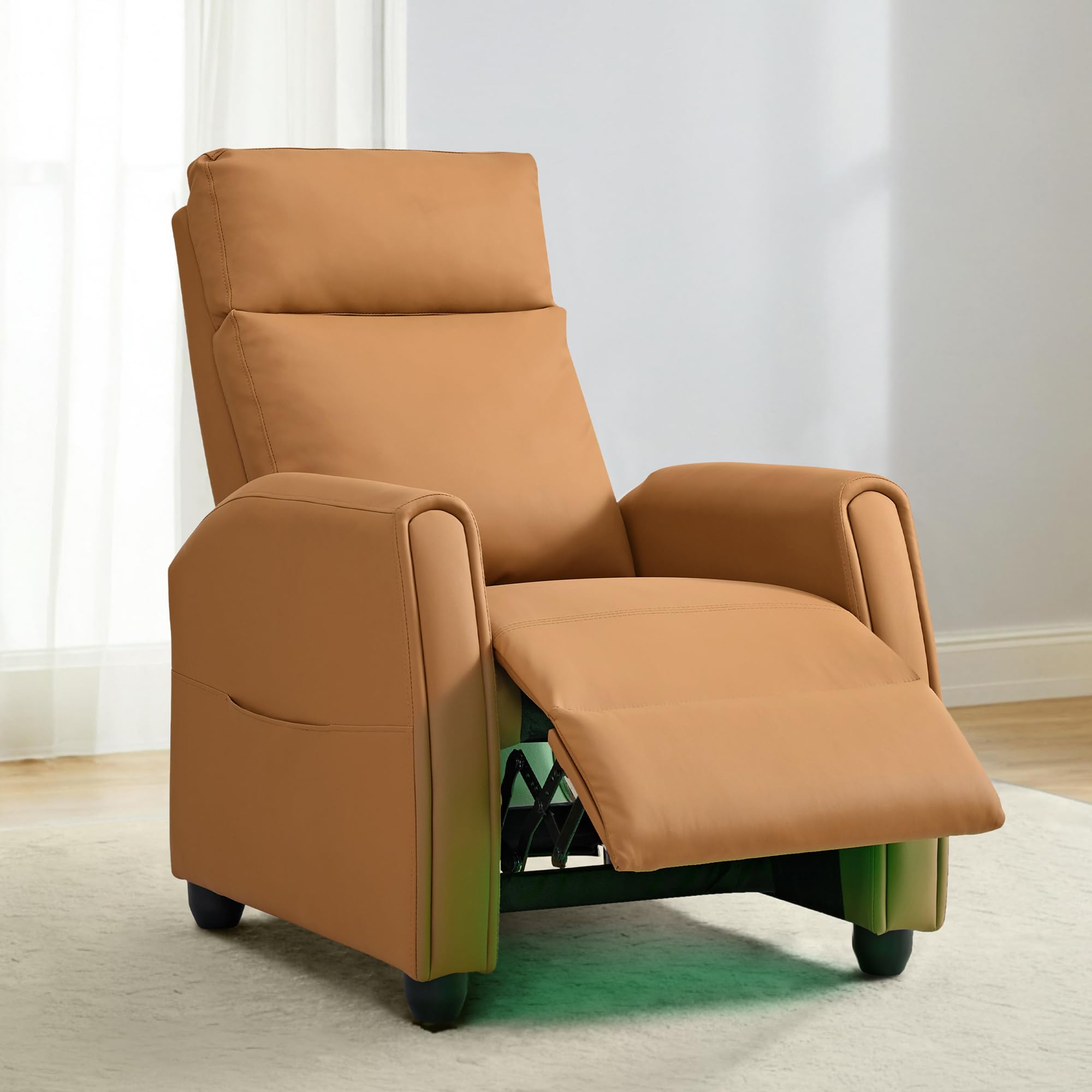 Recliners For Small Spaces Genuine Leather Recliner Chair, Modern