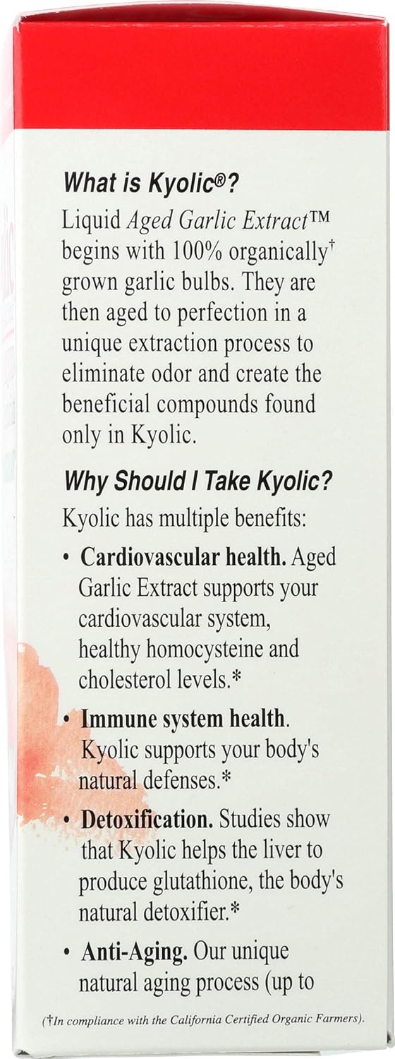 Kyolic Aged Garlic Extract Liquid Vegetarian Cardiovascular Supplement (2-Ounce) : Health & Household
