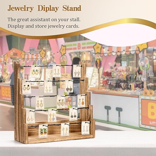 Vista 2 de Exhibición de pendientes para la venta, Exhibición de joyería de madera maciza para vendedores de ventas, soportes de exhibición de pendientes