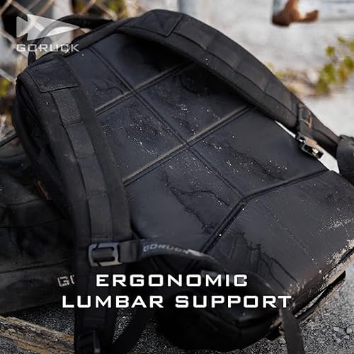 Miniatura 5 de GORUCK Rucker 4.0 25L Negro con bordado blanco  Mochila de entrenamiento de peso militar con bolsillo de placa de ruck y correas extra acolchadas