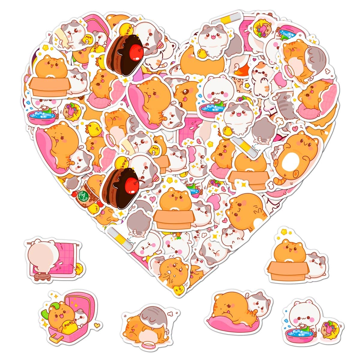 Pack 50 Pcs Cute Stickers for Water Bottles Waterproof Laptop Luggage Helmet Computer Scrapbooking Teens Adults Girls Boys Students Aesthetic Sticker