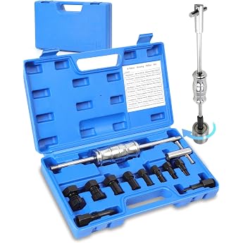 12pcs Bicycle Inner Bearing Puller with Slide Hammer Blind Hole Inner Bearing Puller Set with 8 Expandable Collets 8-32 mm