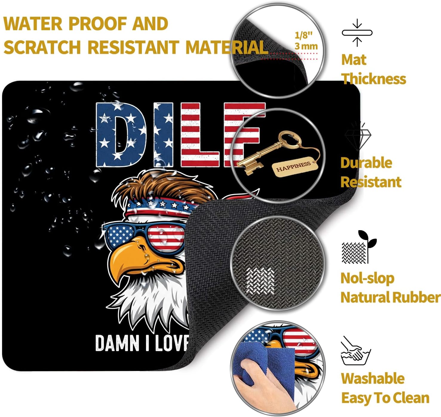 Mouse Pad, Smooth Fabric, Precise Cursor Positioning Mousepad for Wireless Mouse, Non-Slip Base, 9.5 x 7.9 Inch, DILF
