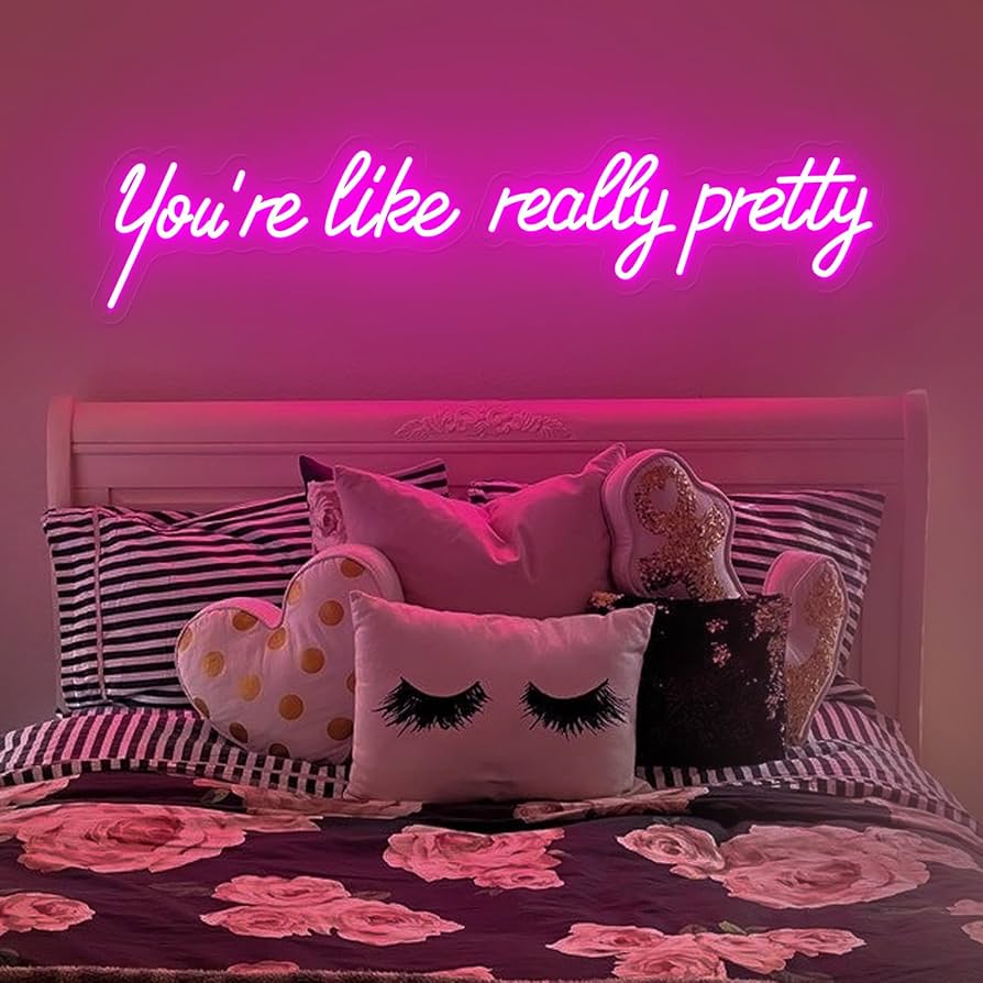 Targa Al Neon Con Scritta 'You're Like Really Pretty' Con Timer E Dimmer, Luce LED Calda Per Matrimonio E Camera Da Letto, Regalo