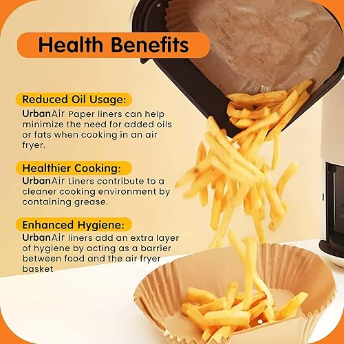 Miniatura 7 de UrbanAir Forros de papel redondos de 8 pulgadas para freidora de aire para una fácil limpieza, antiadherentes, resistentes al calor y ajuste