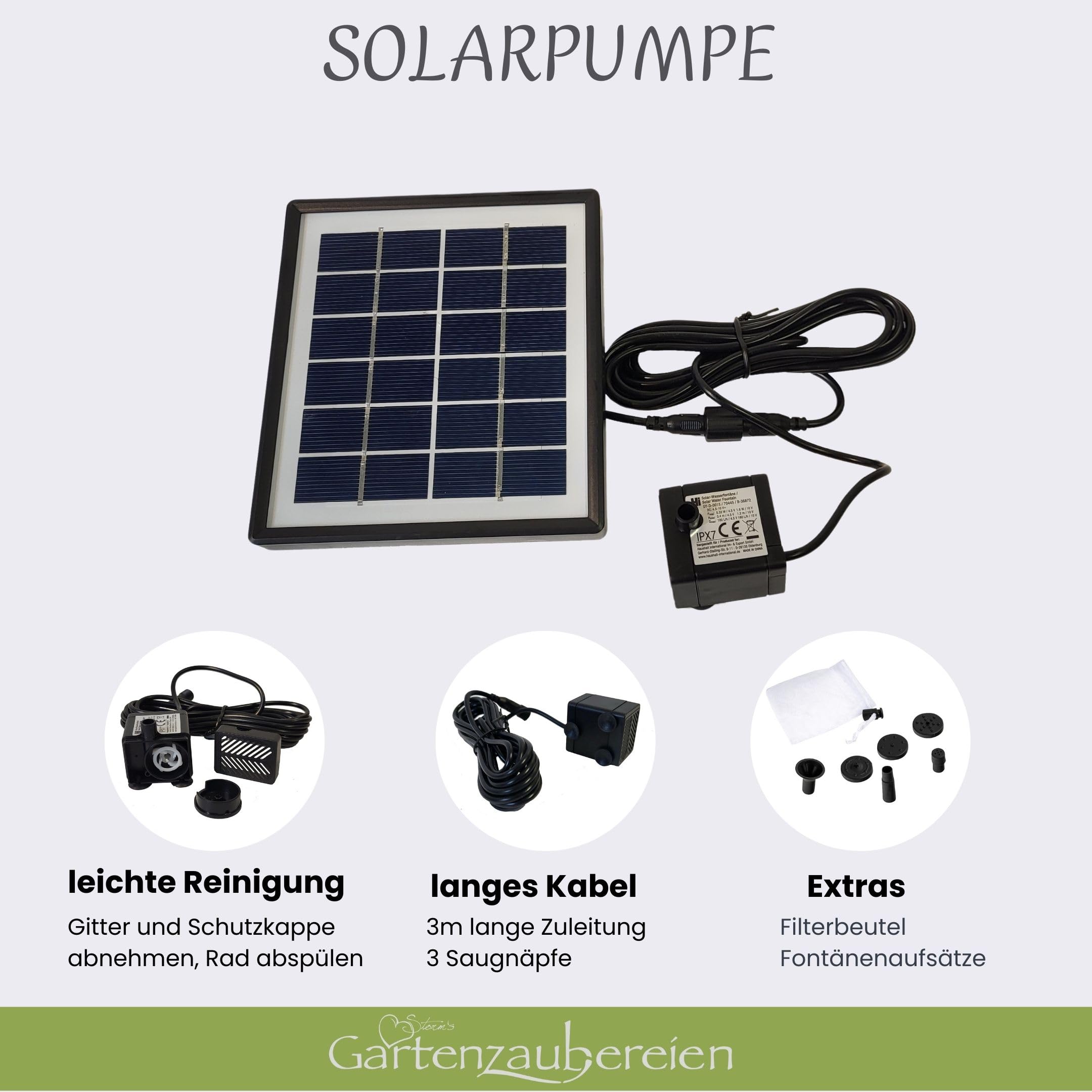 Storm's Gartenzaubereien Wasserspeier Frosch Keramik mit Solarpumpe 12cm
