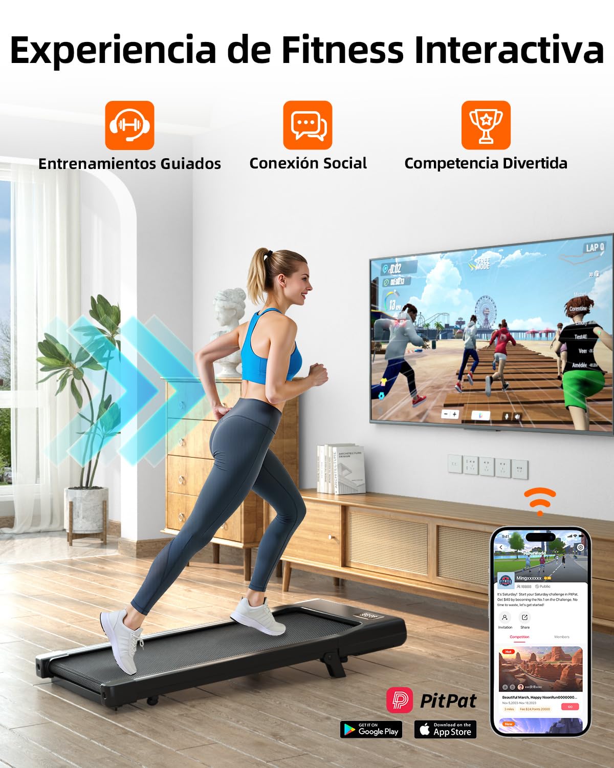 Copant Raceable Cinta de Correr para Oficina y Casa, Cinta de Andar 2,5 HP, Walking Pad Capacidad de Peso 136KG 159KG, Cinta Caminar Passadeira, Adecuado para Dispositivo Portatil Alta Tecnología