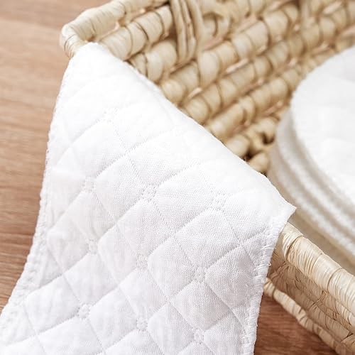 Miniatura 6 de 10 piezas de pañales de algodón de tres capas, reutilizables, sólidos, casuales, para bebés, fundas para pañales (tres capas, S, 11.81 x 4.33