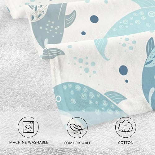 Miniatura 4 de Cute Dolphin - Toallas de mano para baño, paquete de 2 toallas de mano de algodón puro, suaves y altamente absorbentes, para hotel, spa, 16 x 28