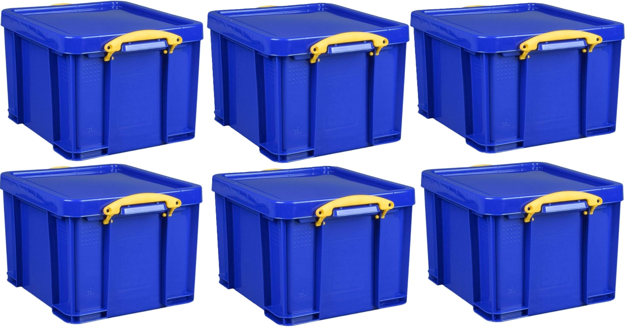 Pasha Traders Blue Really Useful Box Plastic Storage 35 Litre Pack Of 6